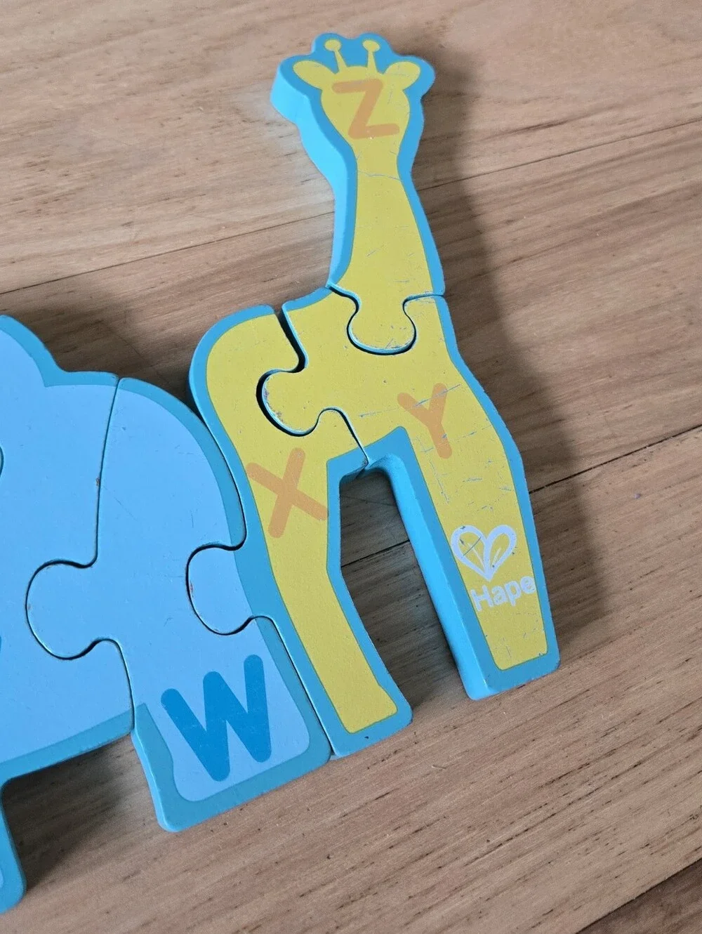 Hape Wooden Animal Parade Building Blocks Alphabet Puzzle and Playset